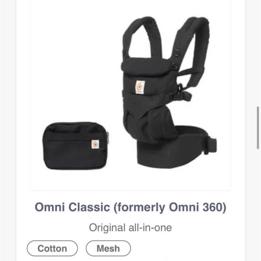 Ergobaby Omni Classic Carrier with Pouch - Black